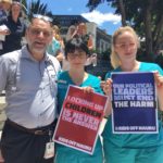 QCH emergency nurses CB Borchers, Elise Camilleri and Jade Porter.